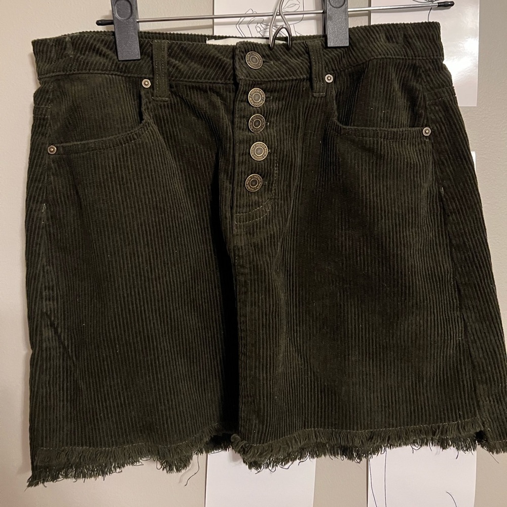 Green corduroy skirt